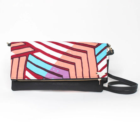 Small Leather Purses Ankara Striped