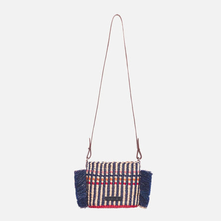 Striped Crossbody Bag Raffia