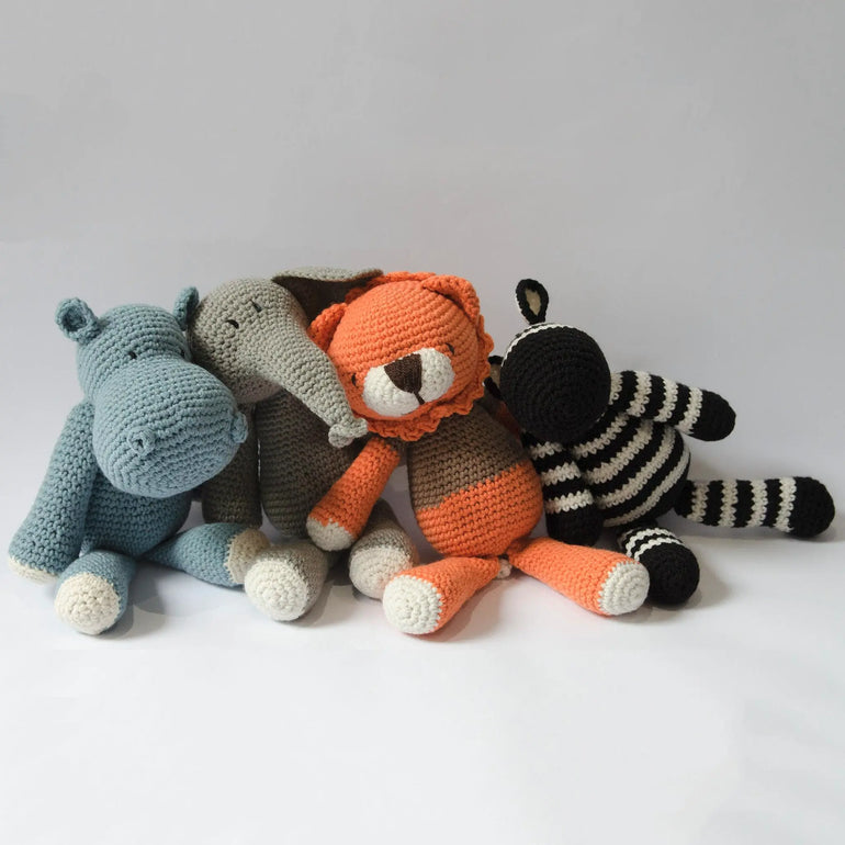 Stuffed Hippo Mvubu Blue Toy