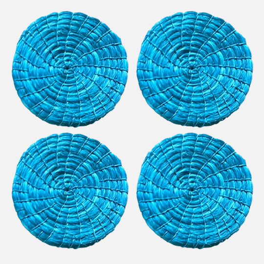 Teal Unique Drink Coasters 4 Set