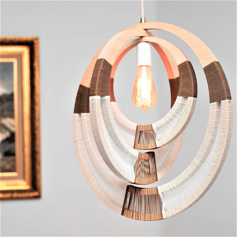Woven White Pendant Light