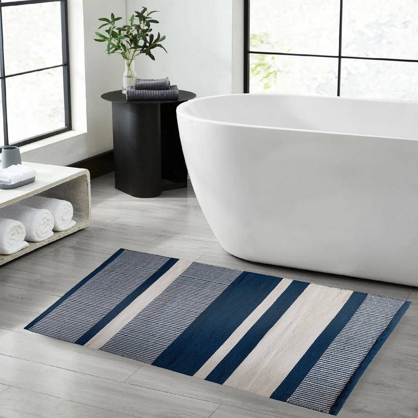 Navy Blue Bath Mat - Cotton