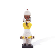Yellow White Namji African Doll Decor Object
