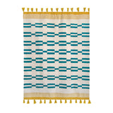 Yellow Teal Rug - Cotton