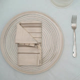 Zewd Cotton Napkins Set 4 Beige Stripe