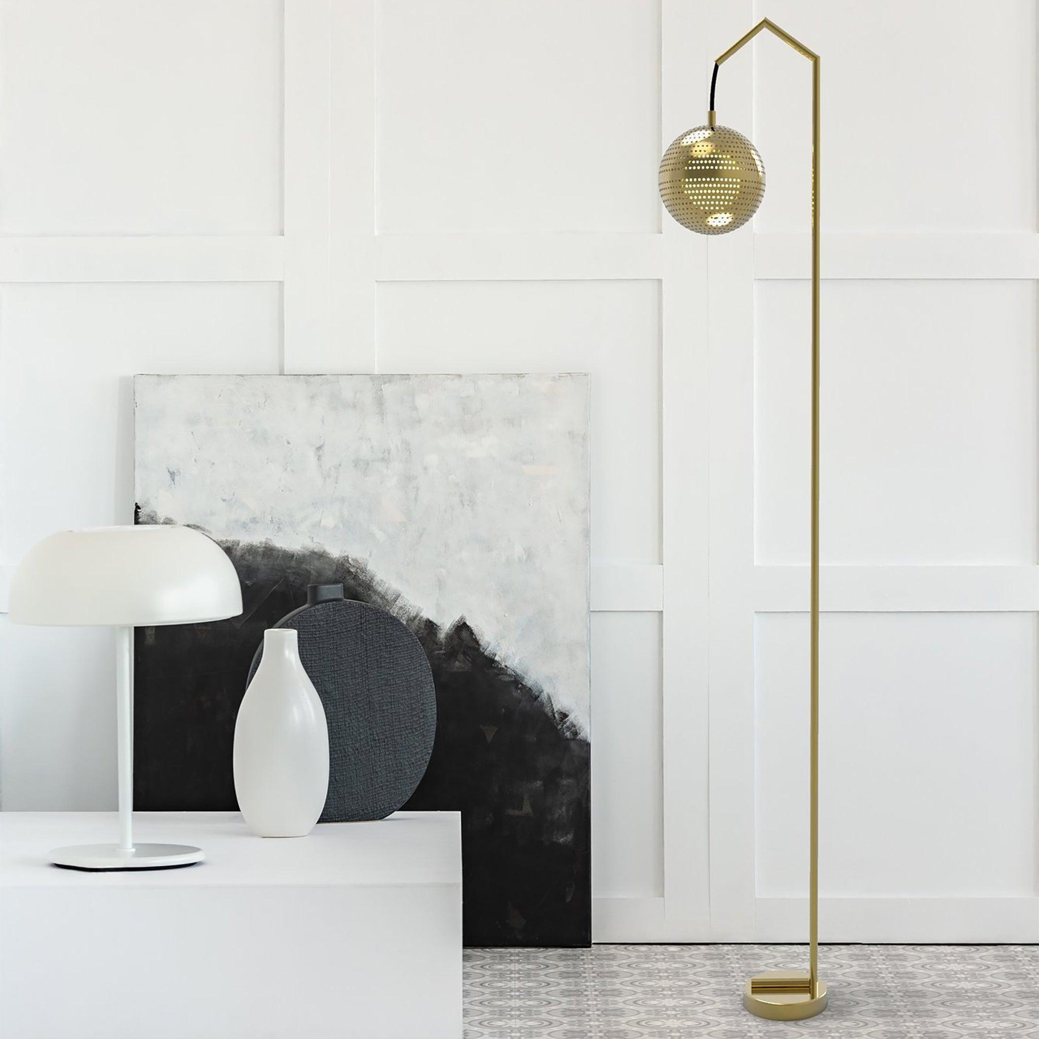 Amur Brass Floor Lamp - 54kibo