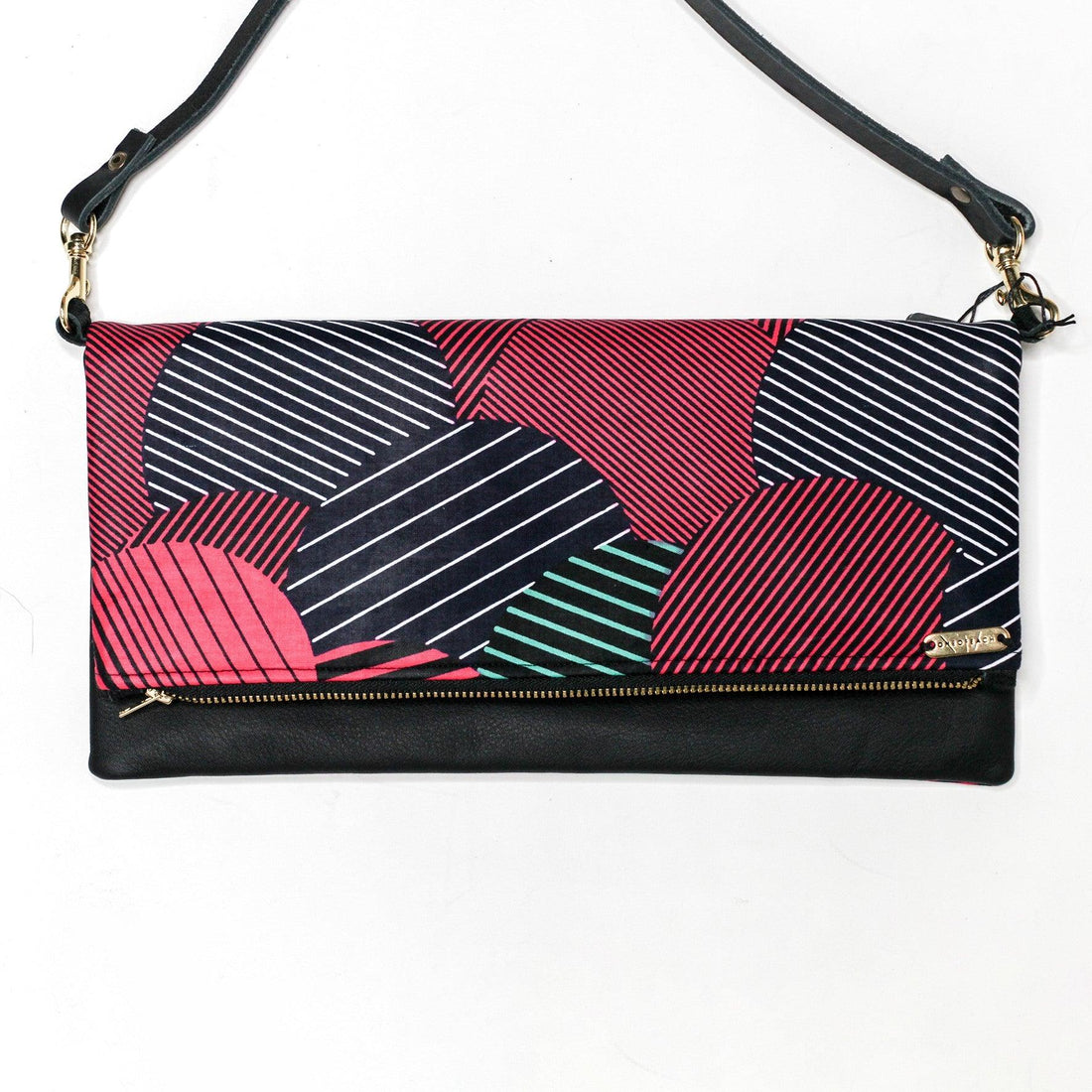 Ankara Clutch - Black Red Stripe - 54kibo