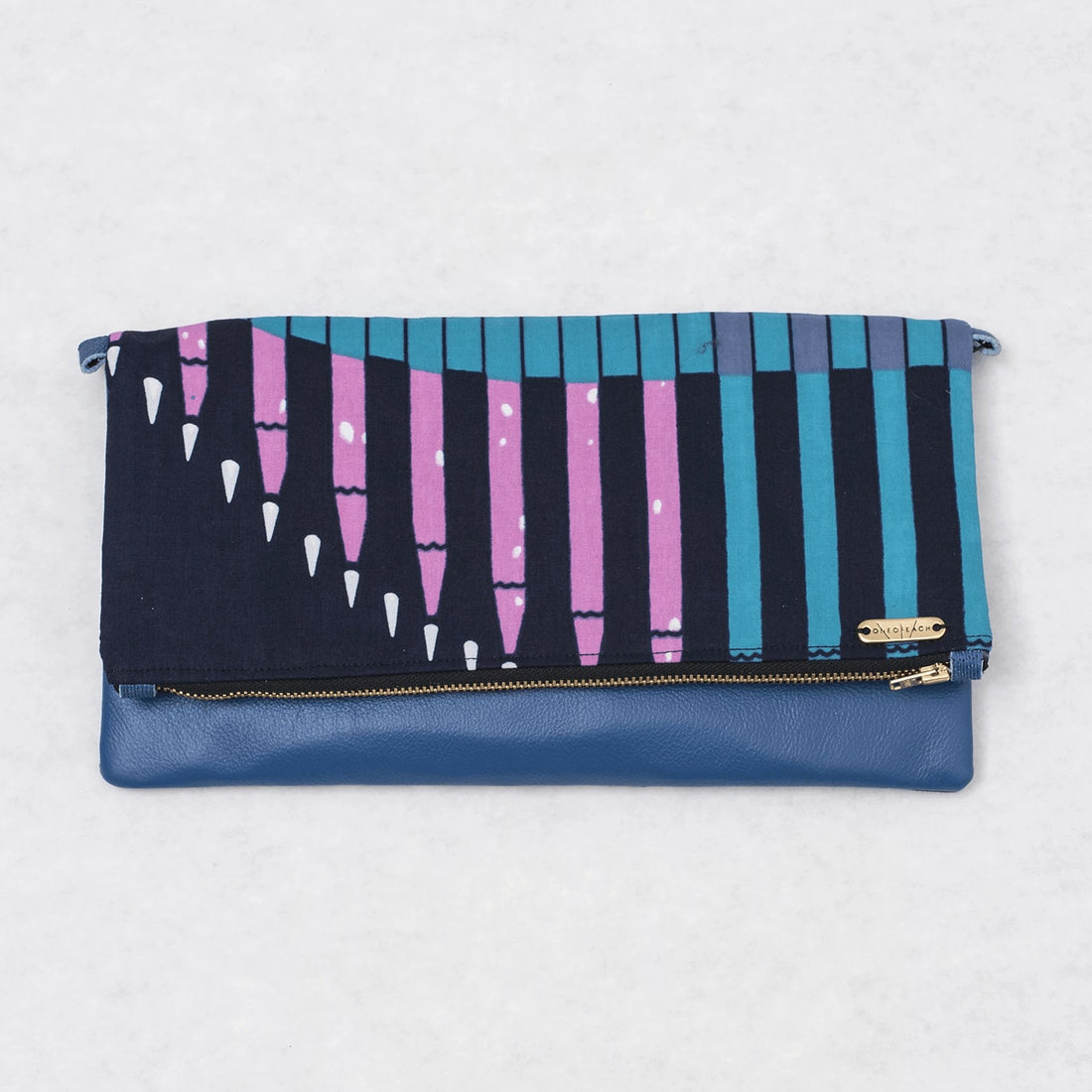 Ankara Clutch - Blue Pink Aqua - 54kibo