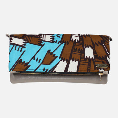 Ankara Clutch - Jagged Brown - 54kibo