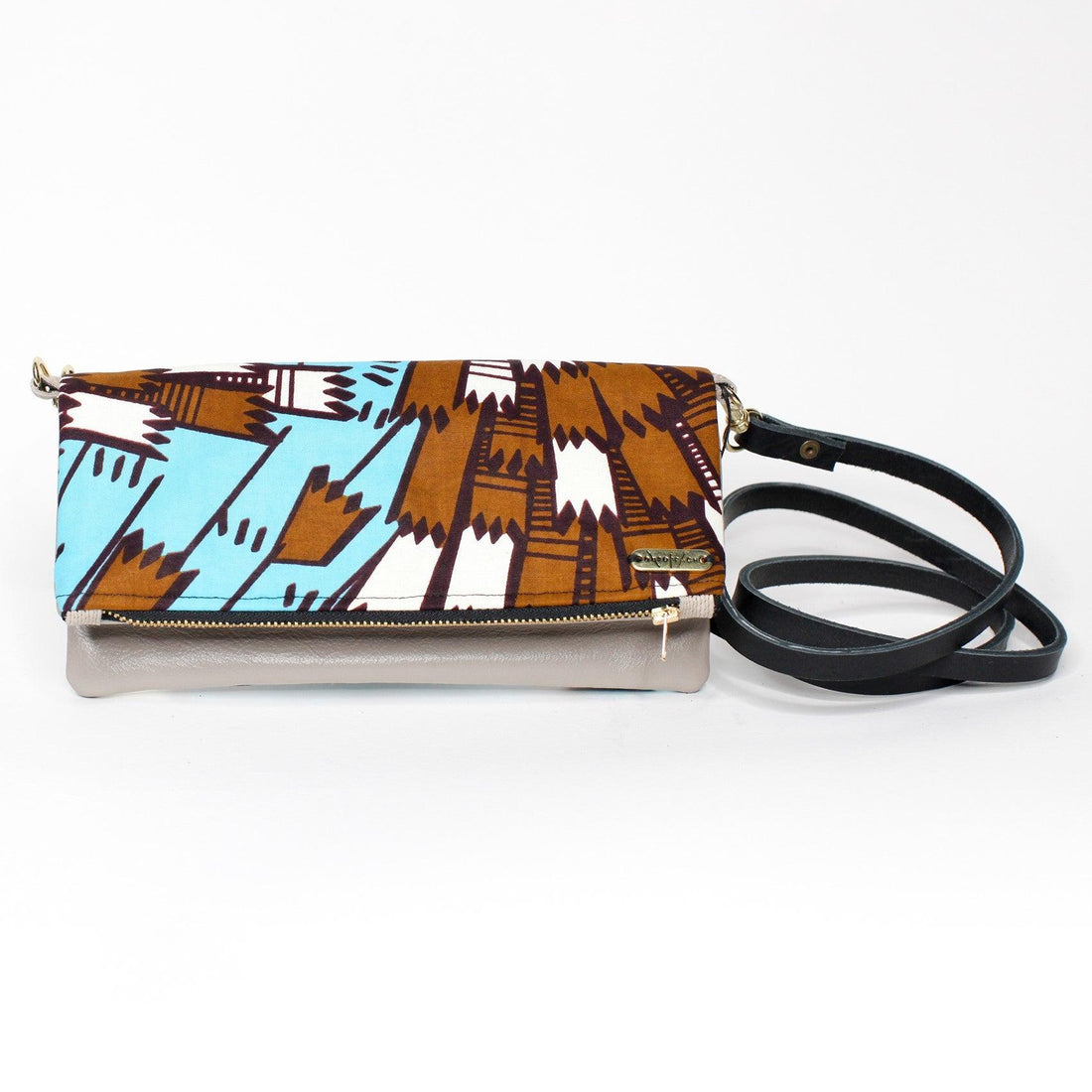 Ankara Clutch - Jagged Brown - 54kibo