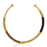 Beaded Choker Necklace Ayo Brass - 54kibo