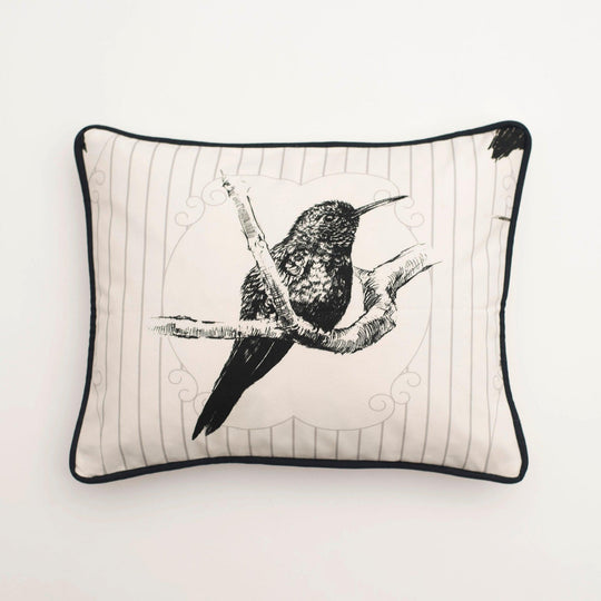 Bird Modern Coastal Throw Pillow, White Background - 54kibo