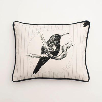 Bird Modern Coastal Throw Pillow, White Background - 54kibo