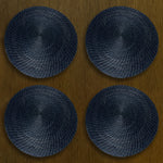 Black Round Placemats 4 Set - 54kibo