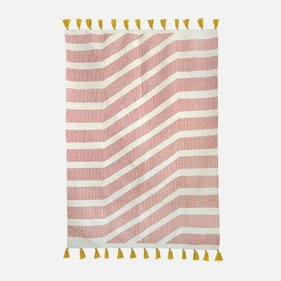Current Pink Area Rug - Cotton 3'x5' - 54kibo