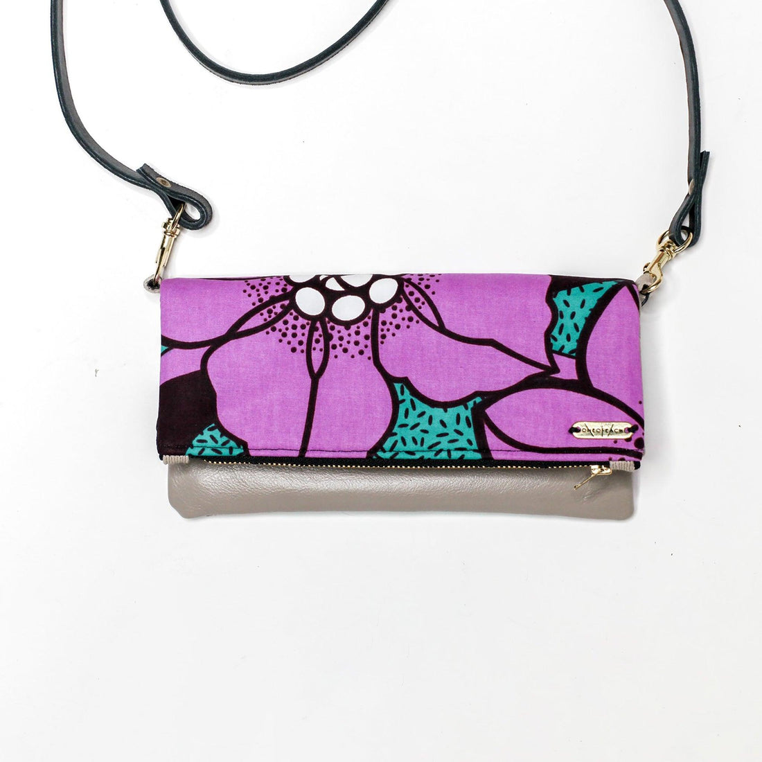 Floral Purses Ankara Lilac Leather - 54kibo