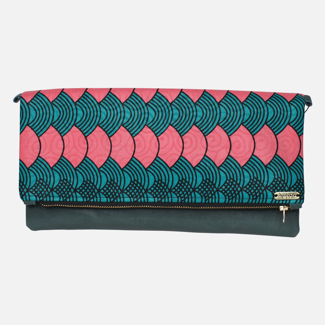 Funky Purses Ankara Turquoise Leather - 54kibo