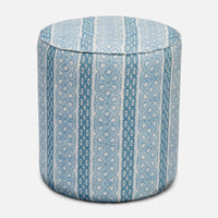 Geometric Blue Pouf Seating - 54kibo