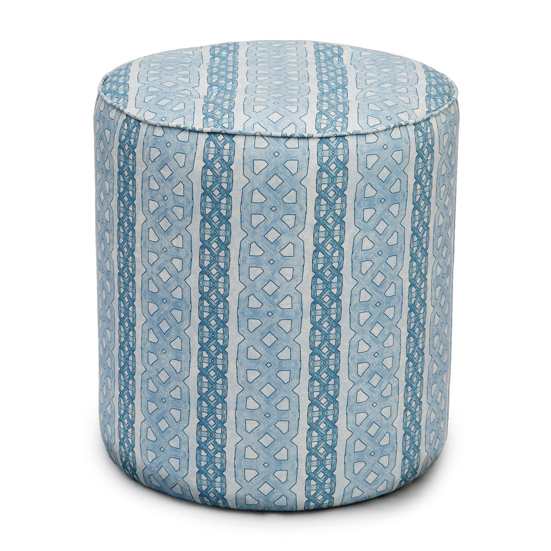 Geometric Blue Pouf Seating - 54kibo