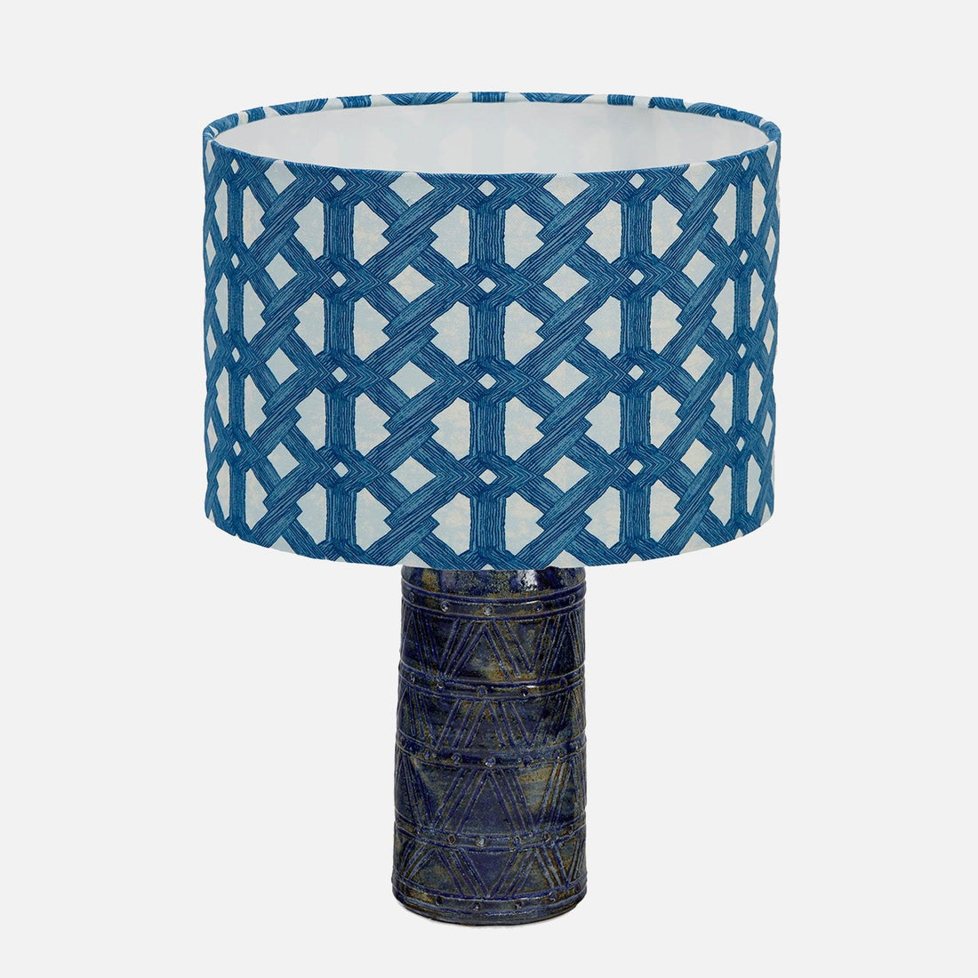 Geometric Indigo Blue Lamp Shade - 54kibo