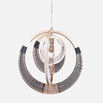 Large Black White Wood Chandelier - 54kibo