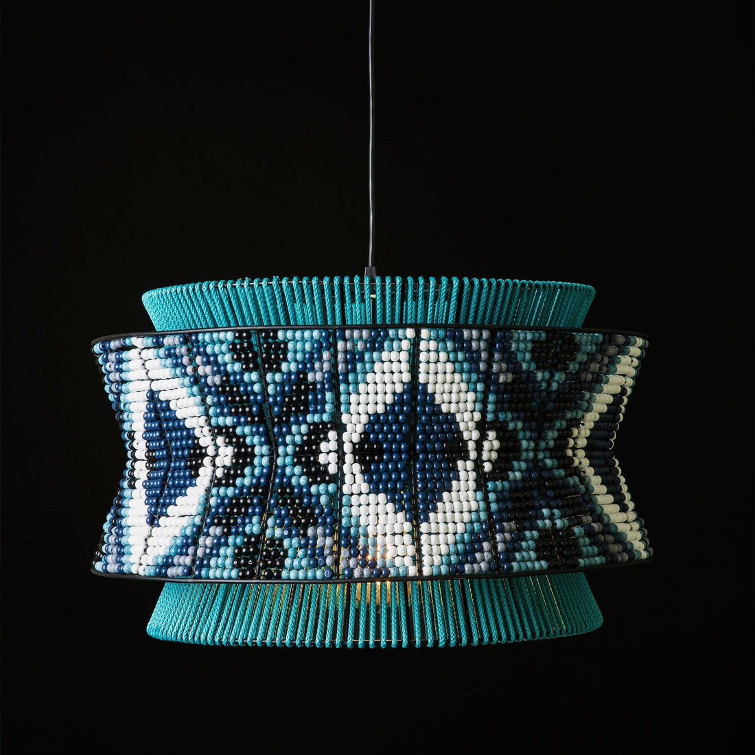 Liz Turquoise Modern Chandelier, black background - 54kibo