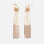 Long Beaded Earrings White - 54kibo