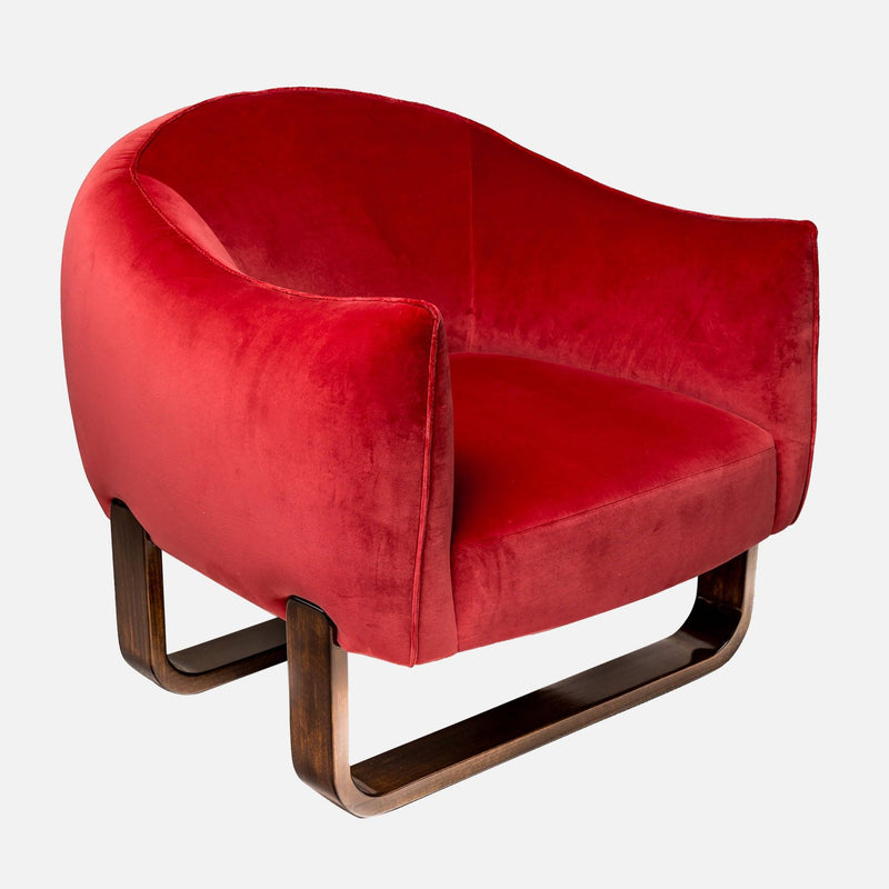 Milo Velvet Red Accent Chair - 54kibo