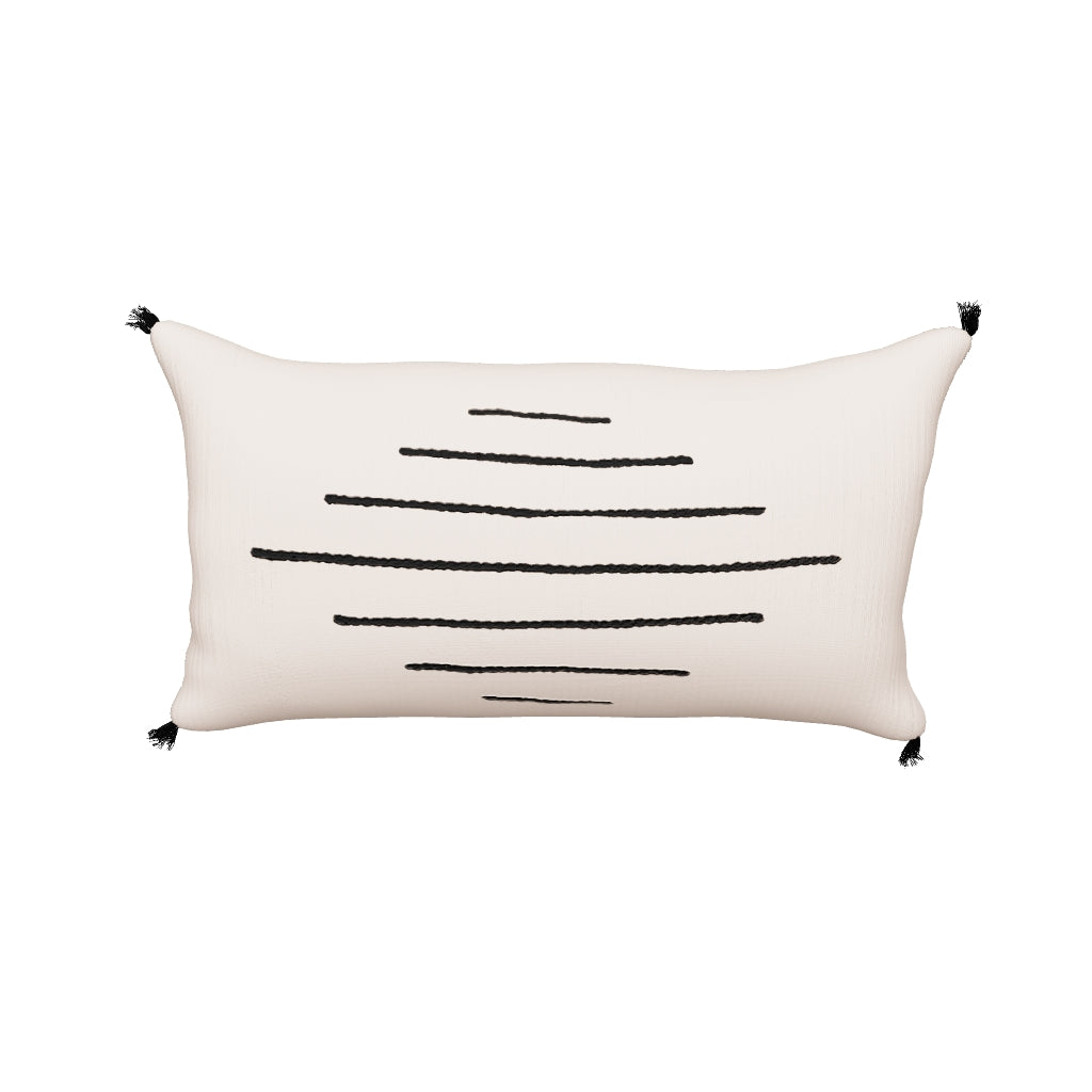 Modern neutral cream lumbar pillow for couch, bed or sofa - 54kibo