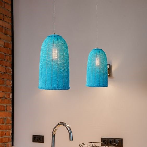 Turquoise Pendant Light | Modern Aqua Fixture - 54kibo