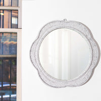 Naka White Beaded Mirror - 54kibo