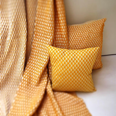 Nayali Yellow Lumbar Pillow, Set of 2 - 54kibo