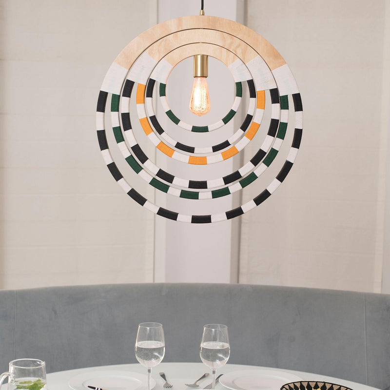 Ndebele Woven Green Pendant Light, Dining Room - 54kibo