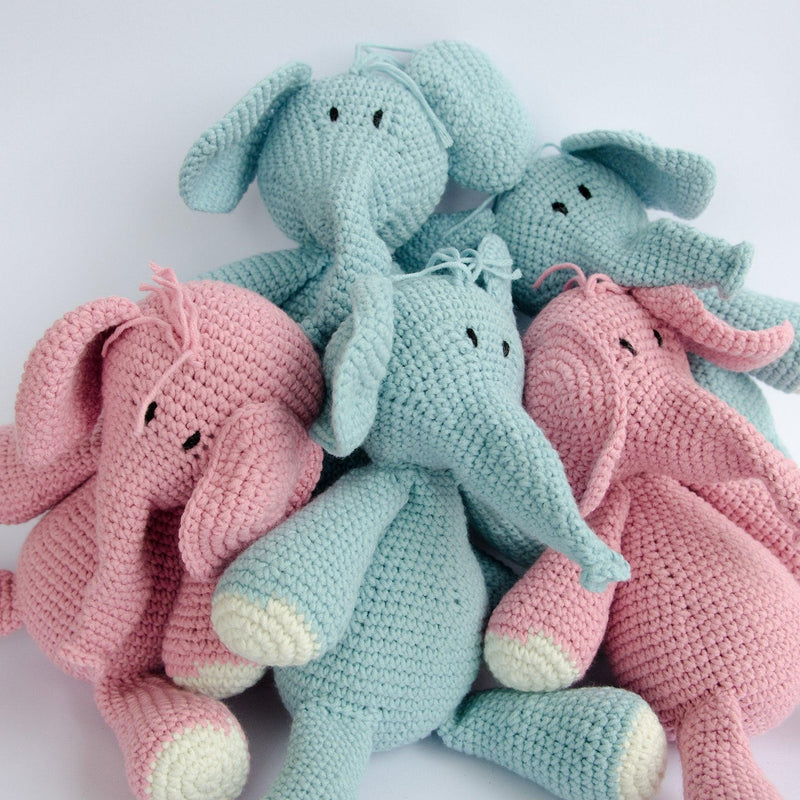 Ndlovu Blue Hand Crochet Elephant Toy - 54kibo