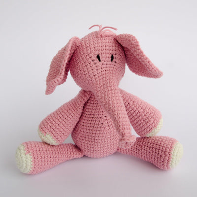 Ndlovu Pink Hand Crochet Elephant Toy - 54kibo