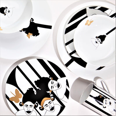 Nguka Luxury Dinnerware Sets - Plate, Salad Plate, Bowl, Mug - 54kibo