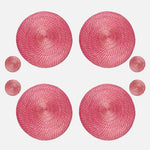 Pink Unique Placemats and Coasters 8 Set - 54kibo