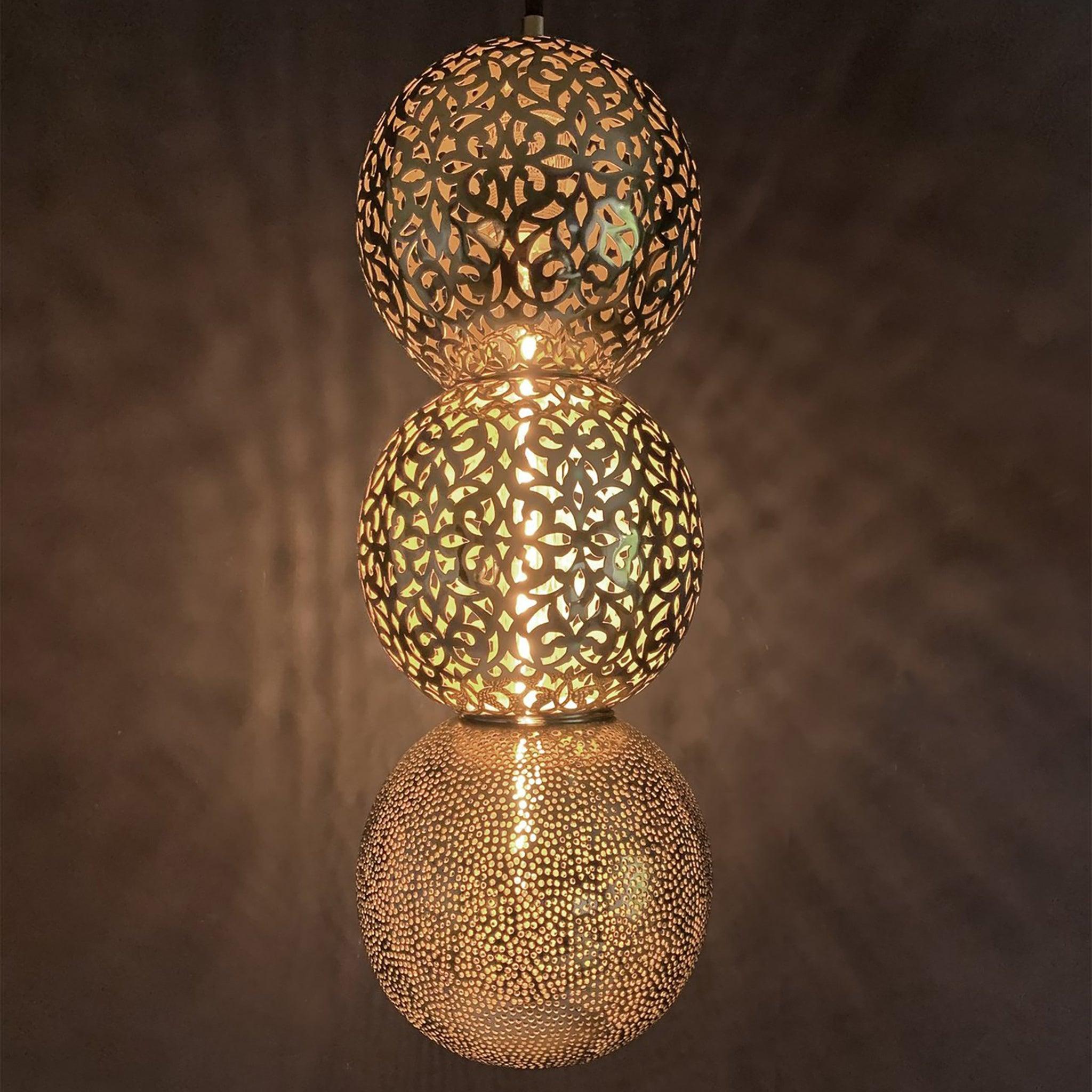 Riad Three Copper Pendant Light - 54kibo