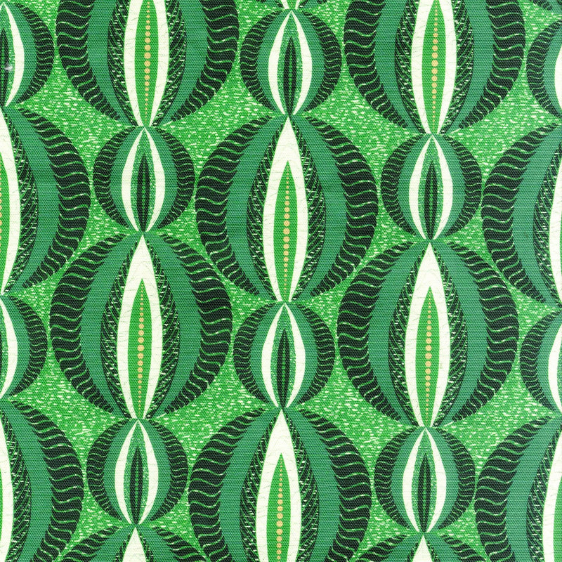 Sample Green Leaf Floral Printed Upholstery Fabric - 54kibo