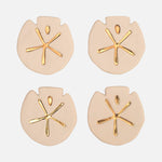 Sand Dollar White and Gold Coasters Set 4 - 54kibo