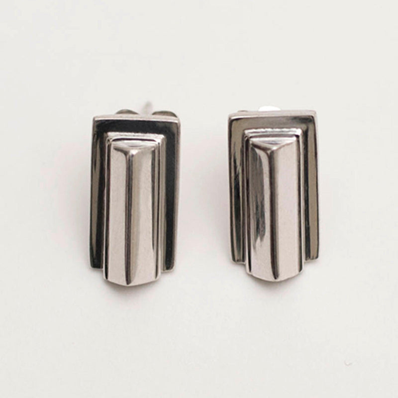 Silver Stud Earrings Bullion - 54kibo