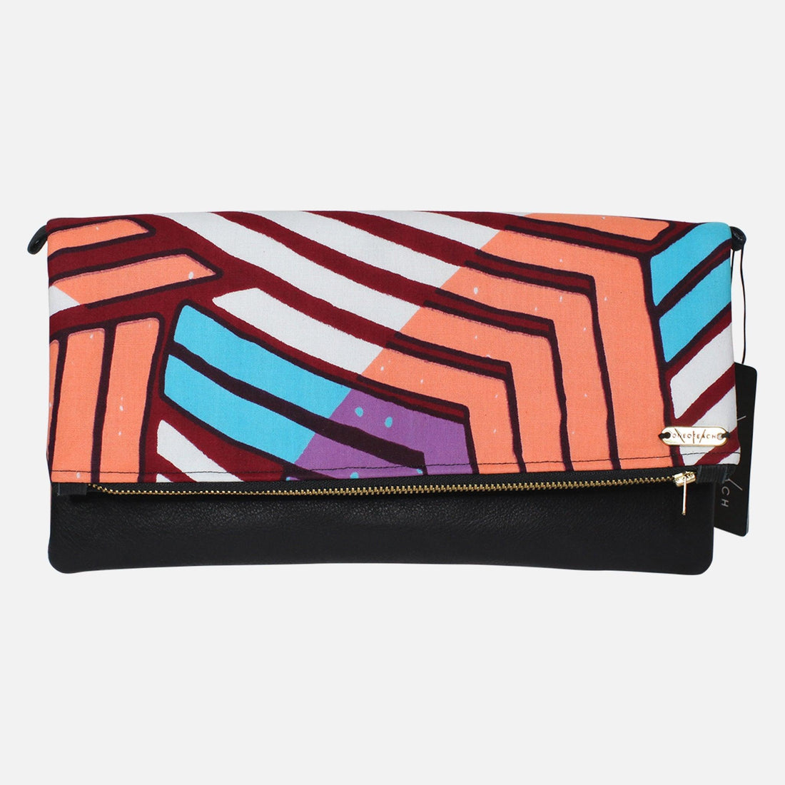 Small Leather Purses Ankara Striped - 54kibo