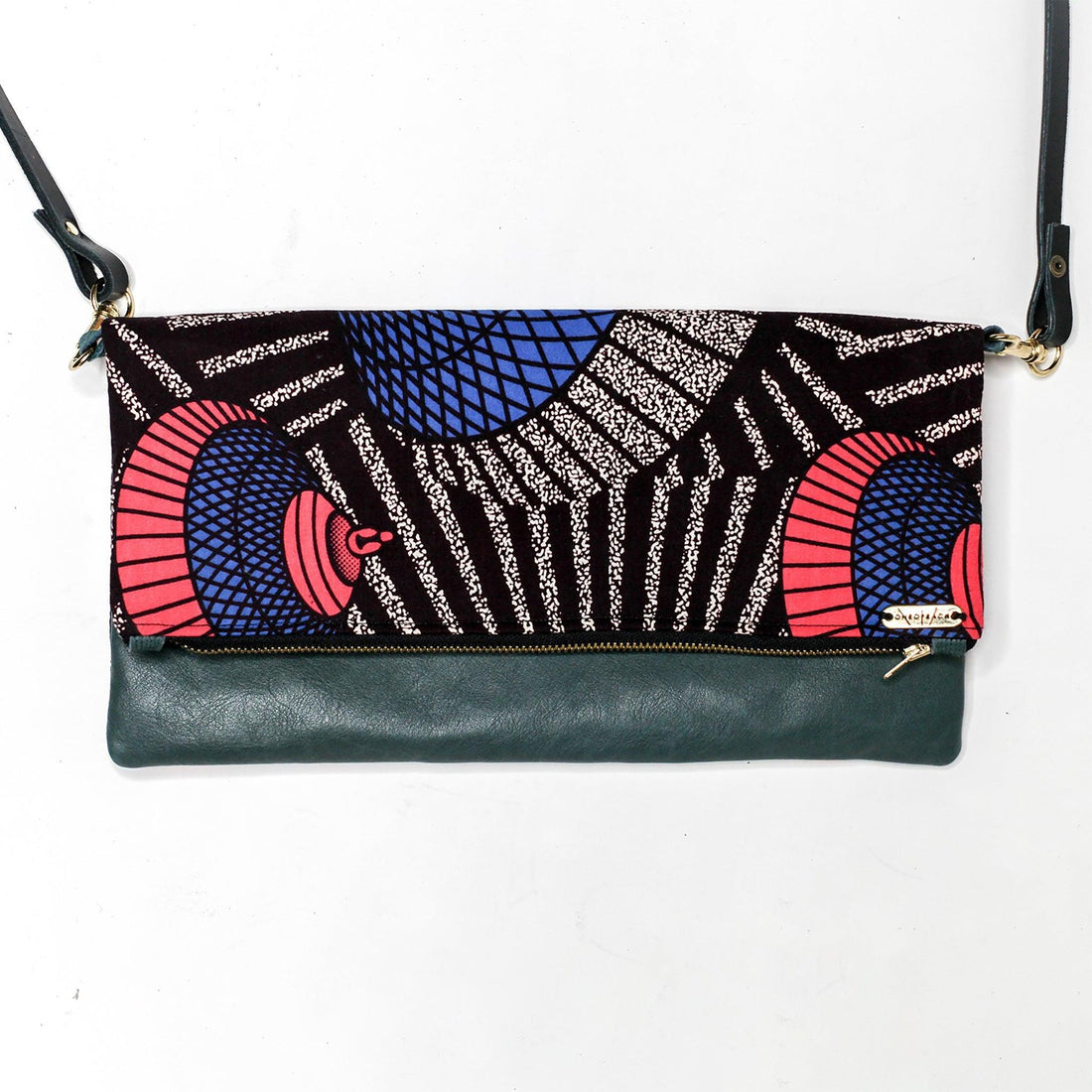 Soft Leather Purses Ankara Blue - 54kibo