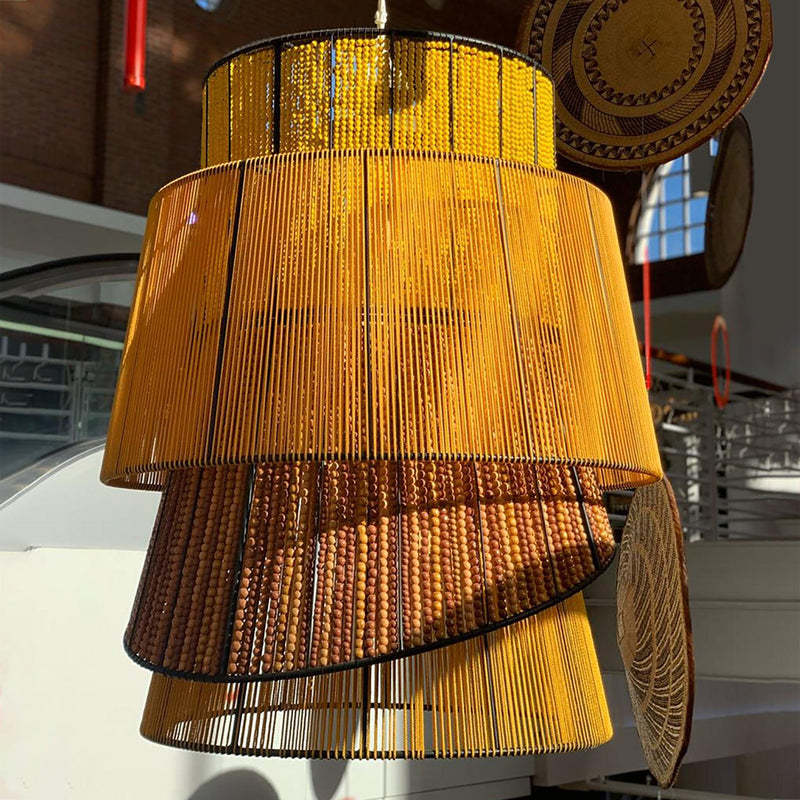 Stacked Marigold Oversized Long Chandelier - 54kibo