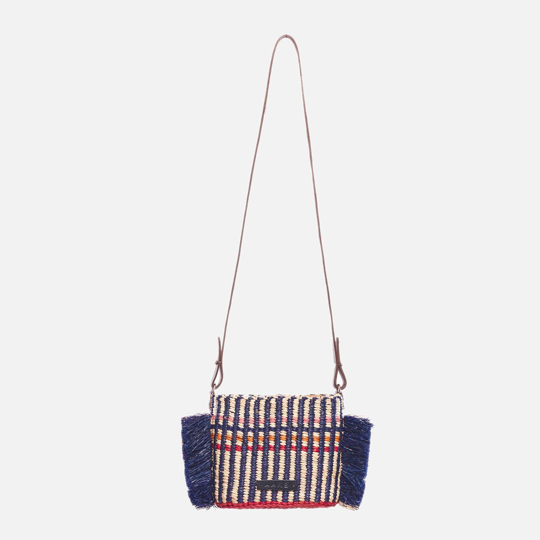 Striped Crossbody Bag Raffia - 54kibo