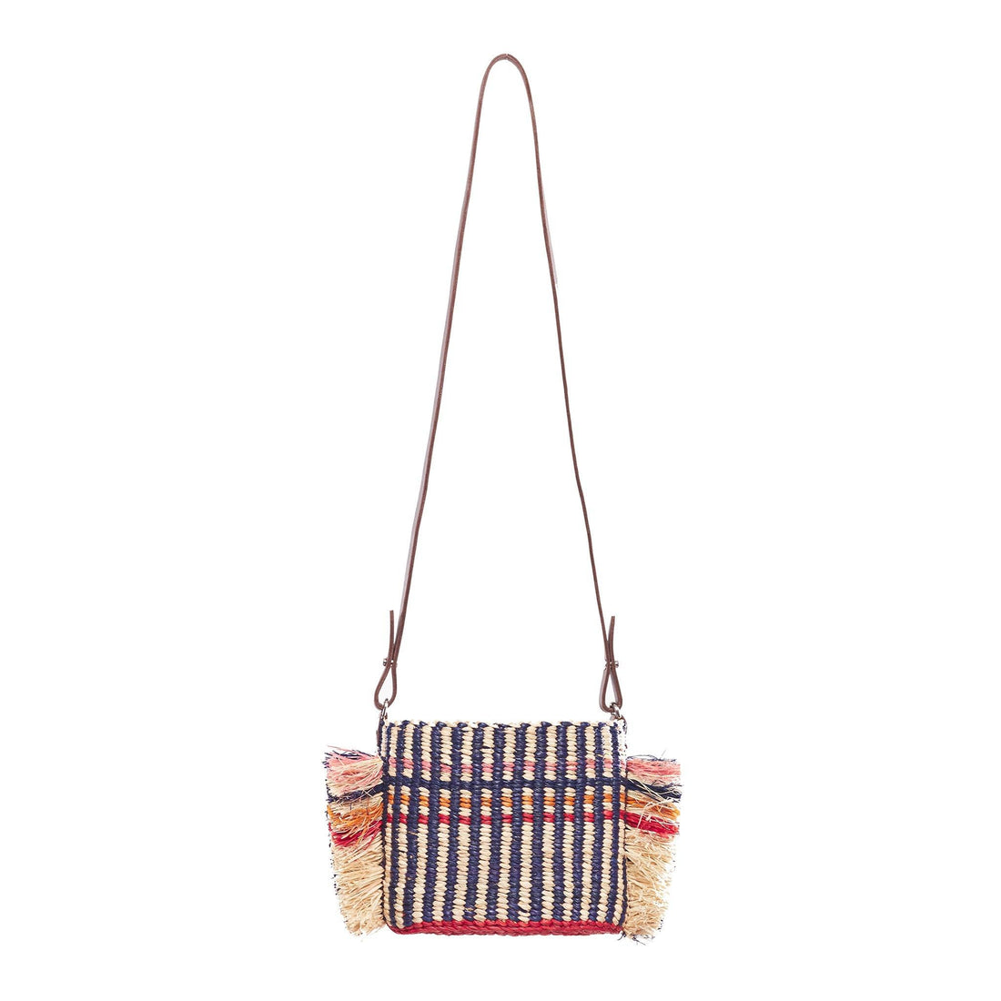 Striped Crossbody Bag Raffia - 54kibo