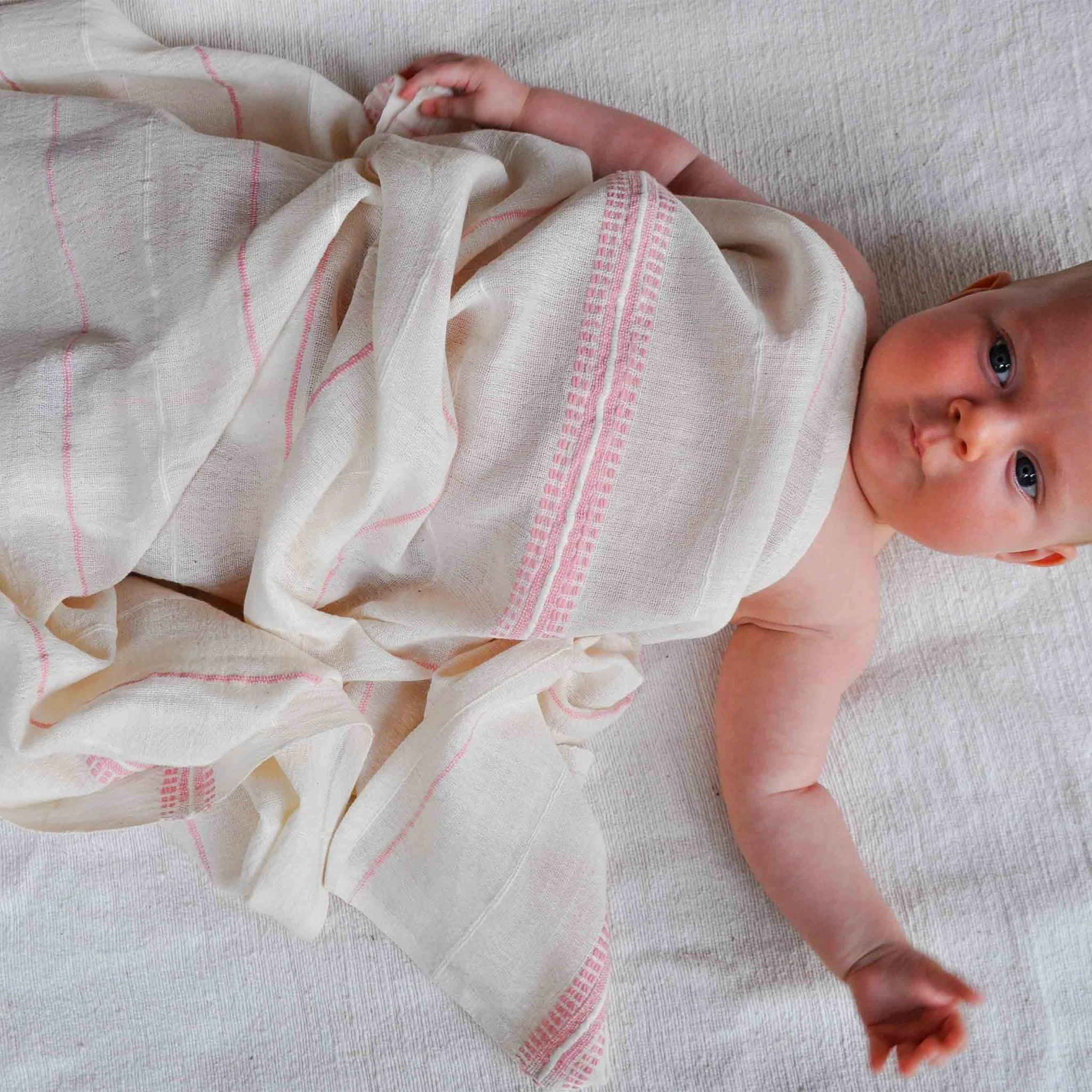 Swaddle Set 2 - Lali Gray and Pink - 54kibo