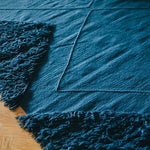 Teal Blue Wool Tufted Rug - 54kibo