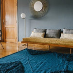 Teal Blue Wool Tufted Rug - 54kibo