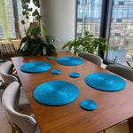 Teal Boho Placemats and Coasters 8 Set - 54kibo